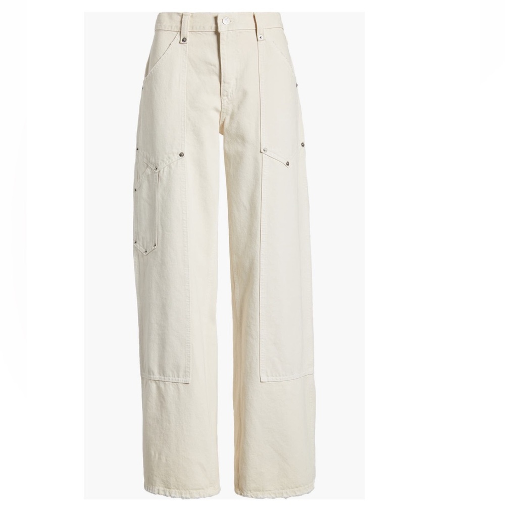 Re/Done Beige Utility work ware Pants Jeans - Picture 2 of 9